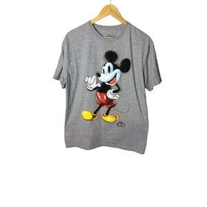 Disney Classic Mickey Mouse 100 Years Gray Graphic T-Shirt Men’s Large 42/44